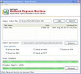 View screenshot of Outlook Expresss Restore