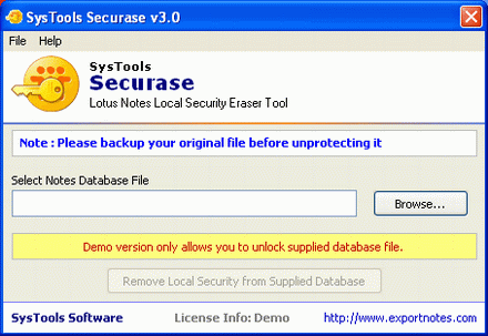 Remove Local NSF Security or erase NSF Local Security using Securase