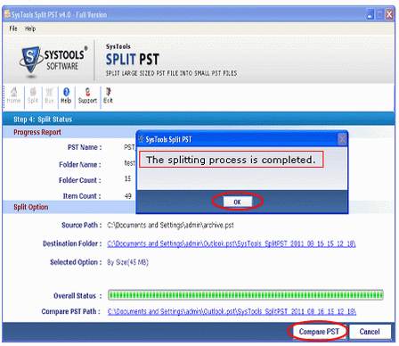Split Large PST Files