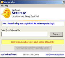 Securase software to modify secure NSF files
